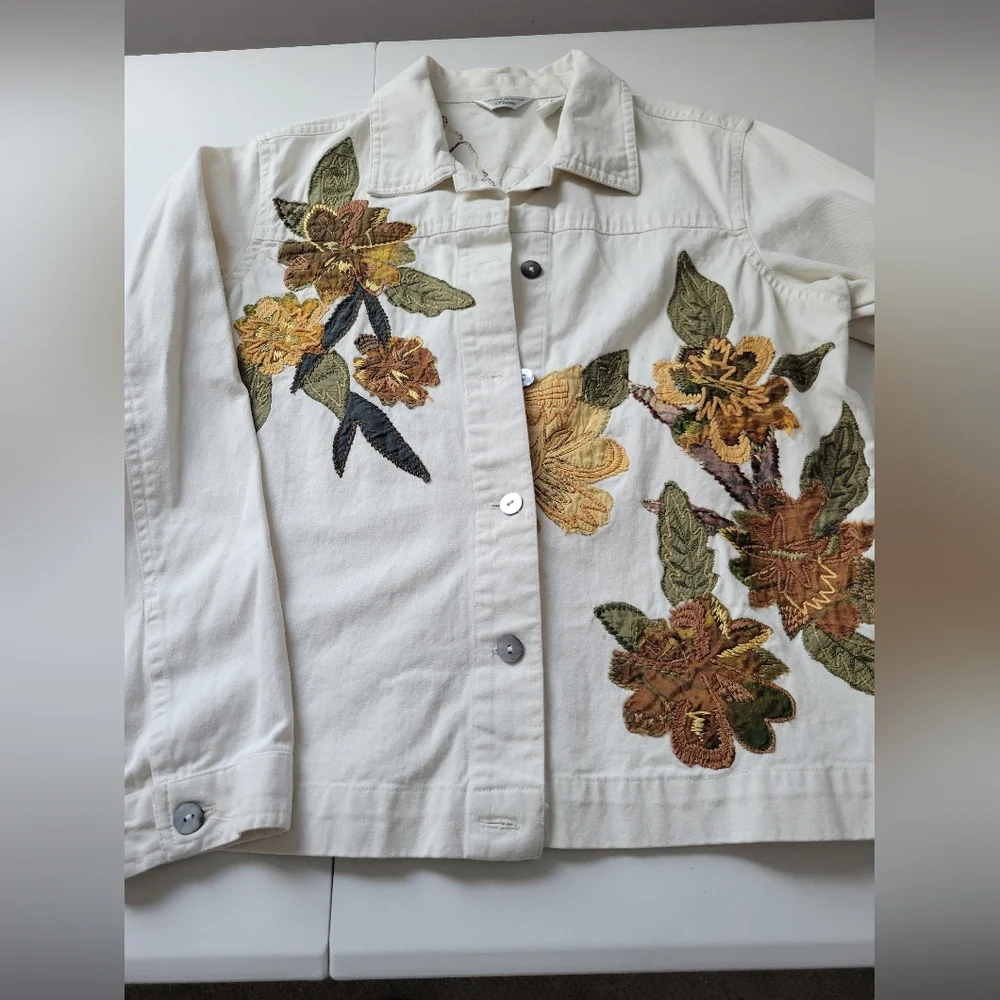 Laura Ashley Petite White Jacket with Embroidery - Picture 1 of 17